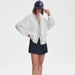 Varley Decker Off-Court Cardigan white